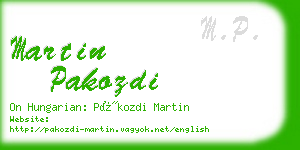 martin pakozdi business card